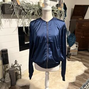 NWOT Asoph sateen bomber jacket sz 2XL
